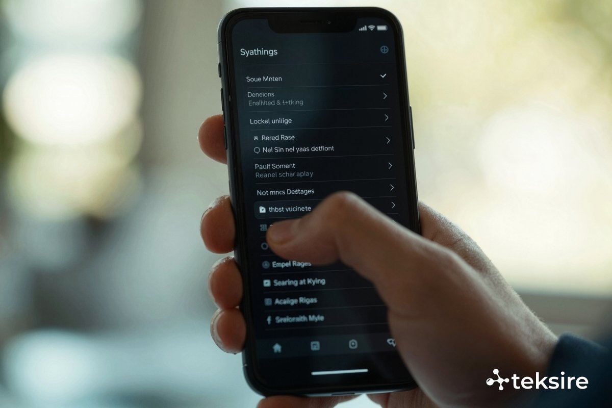 Smartphone screen showing hidden developer options menu and gesture control shortcuts.
